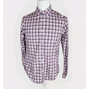 Hugo Boss Shirt Mens M Blue Red Check Preppy Casual Button Up Green Label Preppy